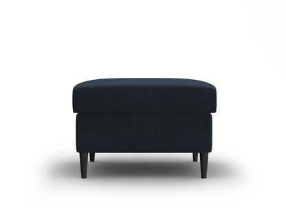 Kyoto Pouf, 70x70 cm — Dark Blue / Black Beech Wood