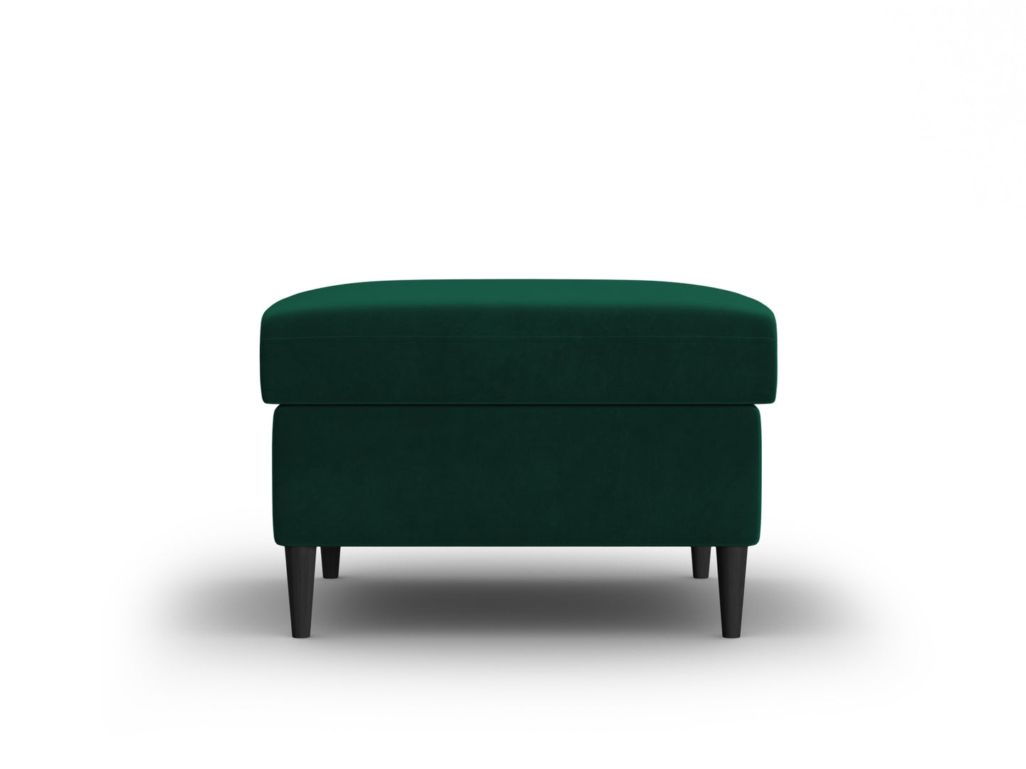Kyoto Pouf, 70x70 cm — Bottle Green / Black Beech Wood