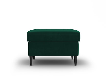 Kyoto Pouf, 70x70 cm — Bottle Green / Black Beech Wood