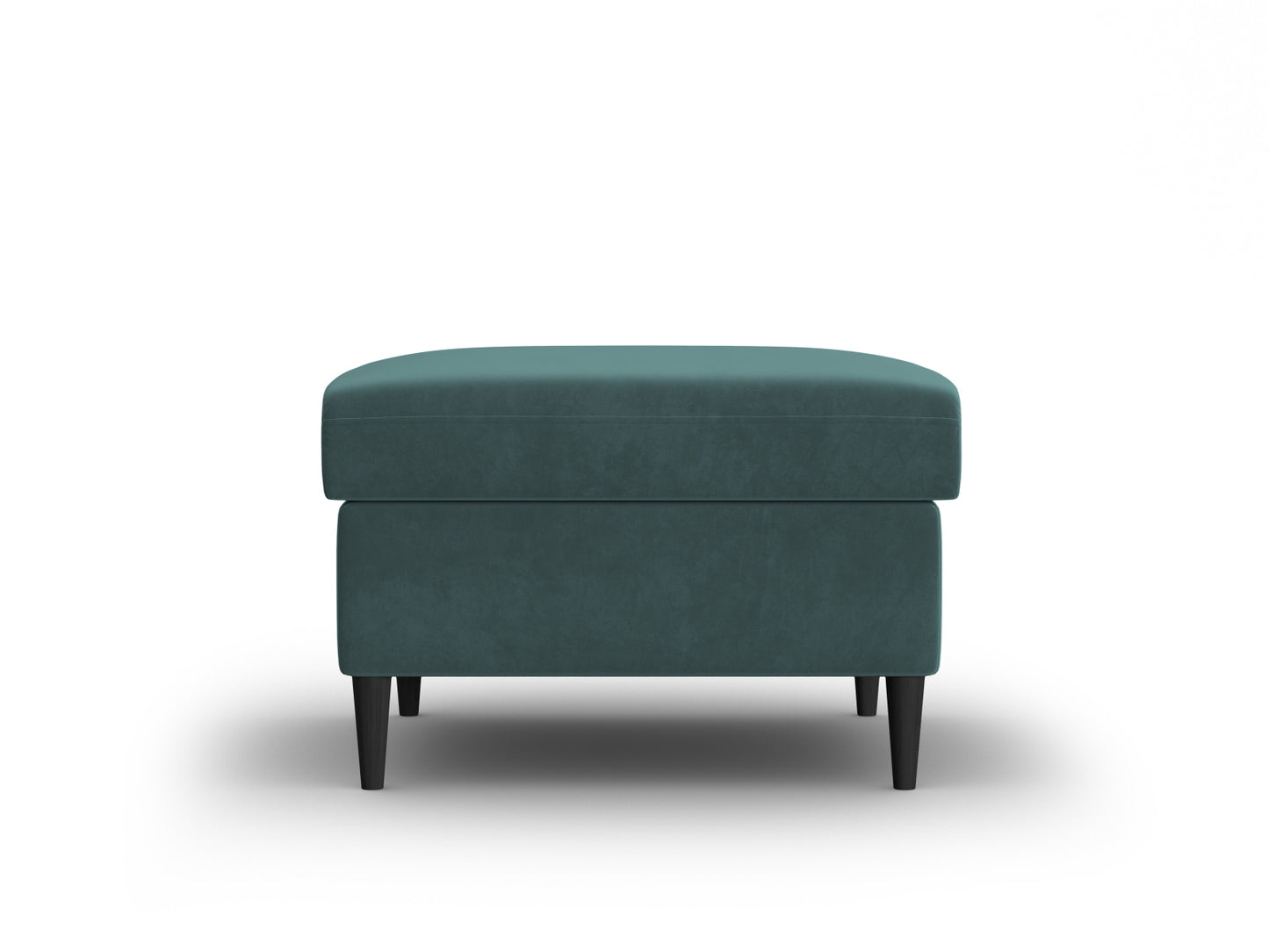 Kyoto Pouf, 70x70 cm — Petrol / Black Beech Wood