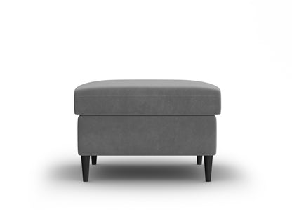 Kyoto Pouf, 70x70 cm — Light Grey / Black Beech Wood