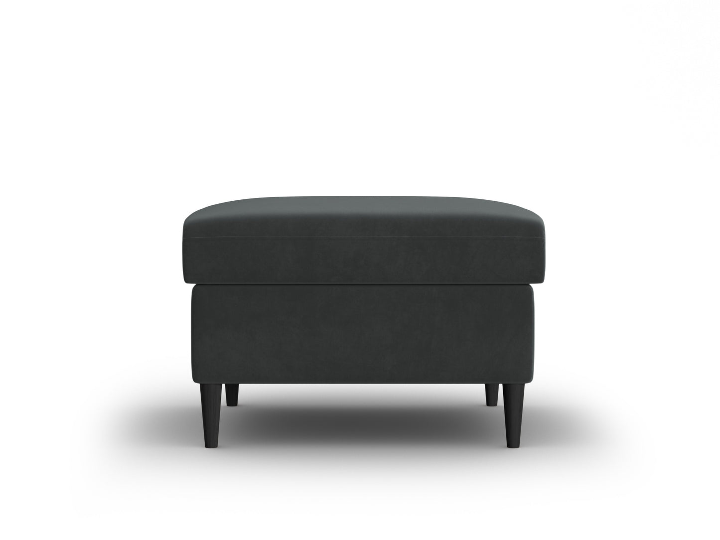 Kyoto Pouf, 70x70 cm — Dark Grey / Black Beech Wood