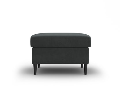 Kyoto Pouf, 70x70 cm — Dark Grey / Black Beech Wood
