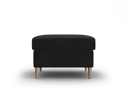 Kyoto Pouf, 70x70 cm — Black / Natural Beech Wood