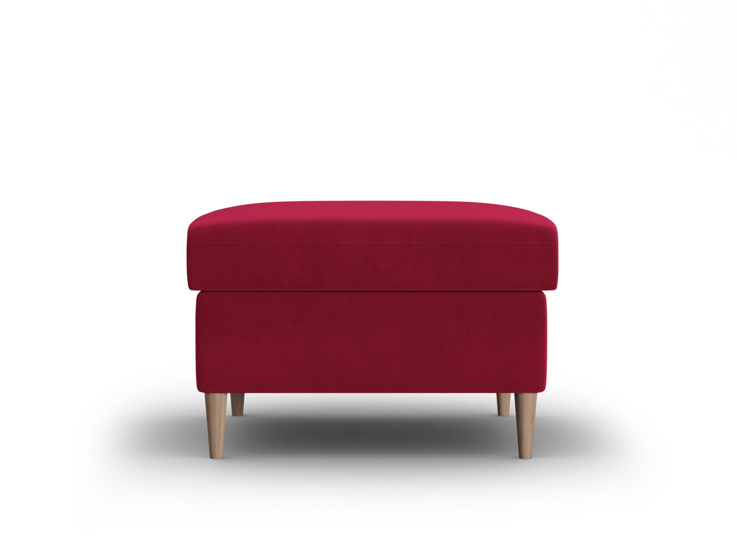 Kyoto Pouf, 70x70 cm — Red / Natural Beech Wood