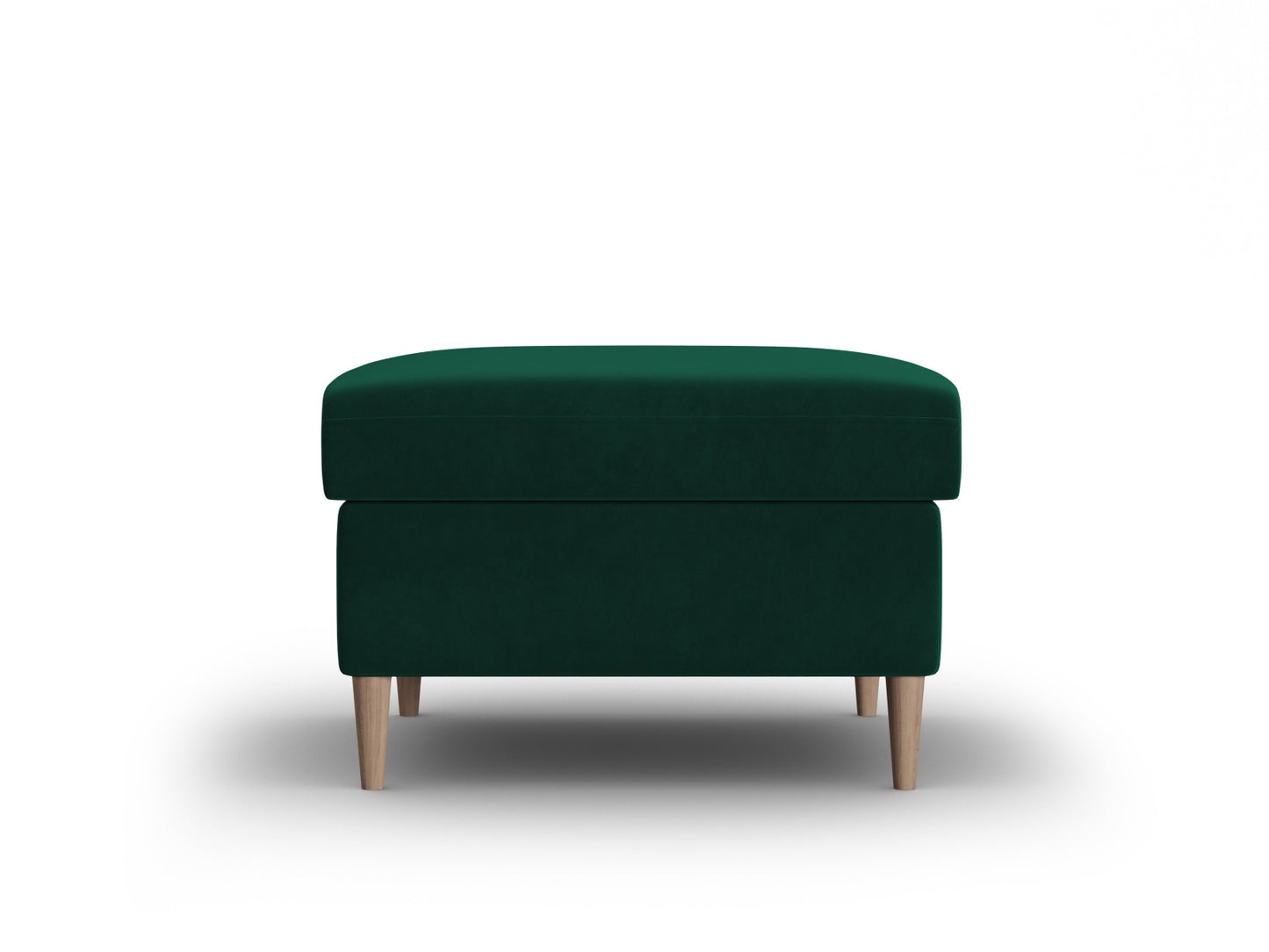 Kyoto Pouf, 70x70 cm — Bottle Green / Natural Beech Wood