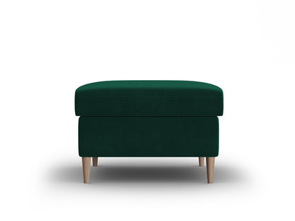 Kyoto Pouf, 70x70 cm — Bottle Green / Natural Beech Wood