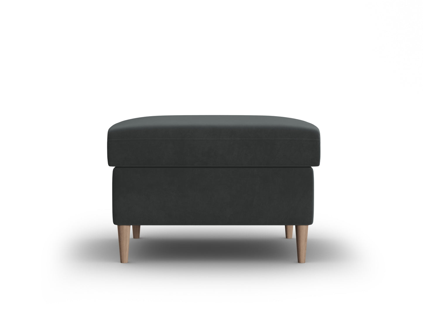 Kyoto Pouf, 70x70 cm — Dark Grey / Natural Beech Wood