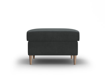 Kyoto Pouf, 70x70 cm — Dark Grey / Natural Beech Wood