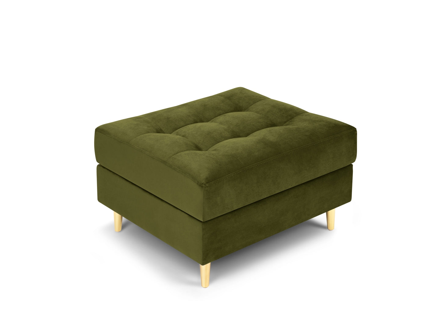 Aspen Pouf, 70x60 cm — Green / Gold Metal