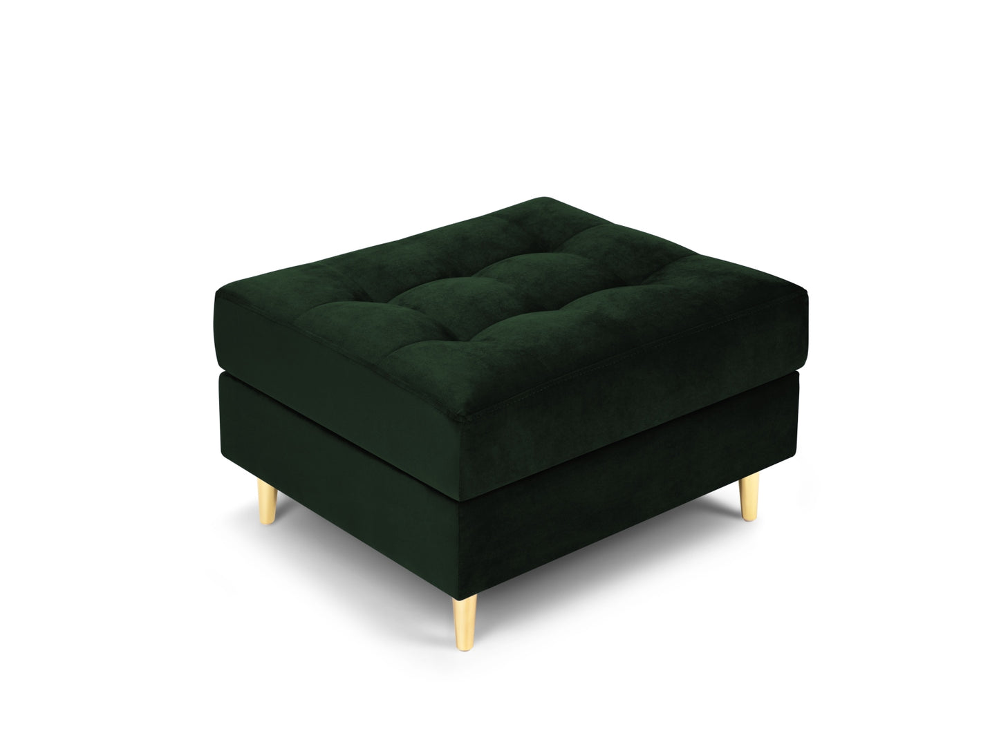 Aspen Pouf, 70x60 cm — Bottle Green / Gold Metal