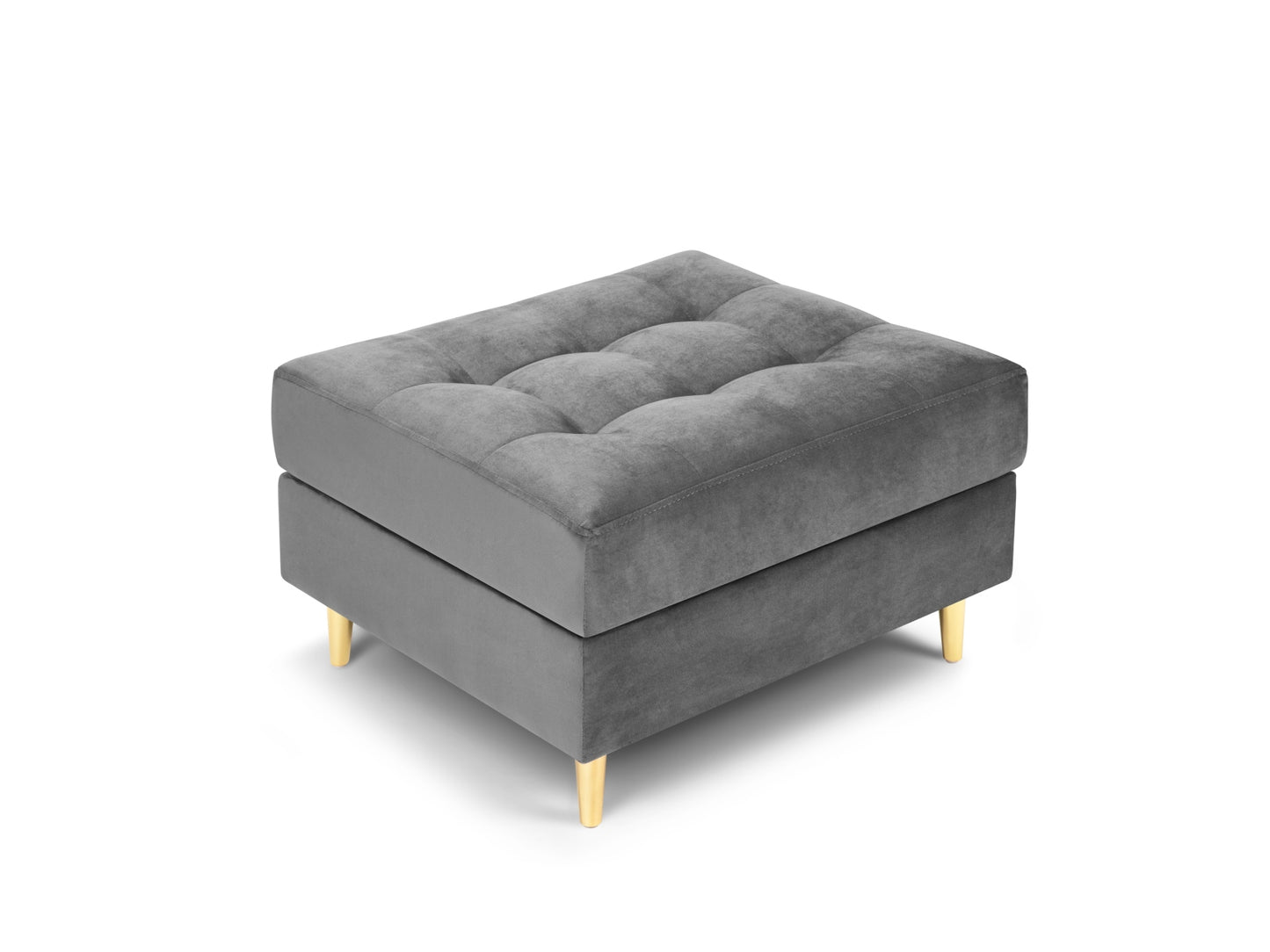 Aspen Pouf, 70x60 cm — Grey / Gold Metal