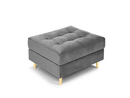 Aspen Pouf, 70x60 cm — Grey / Gold Metal