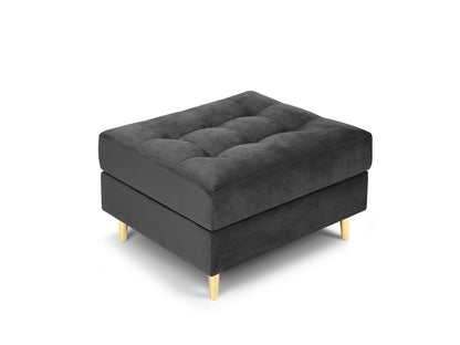 Aspen Pouf, 70x60 cm — Dark Grey / Gold Metal