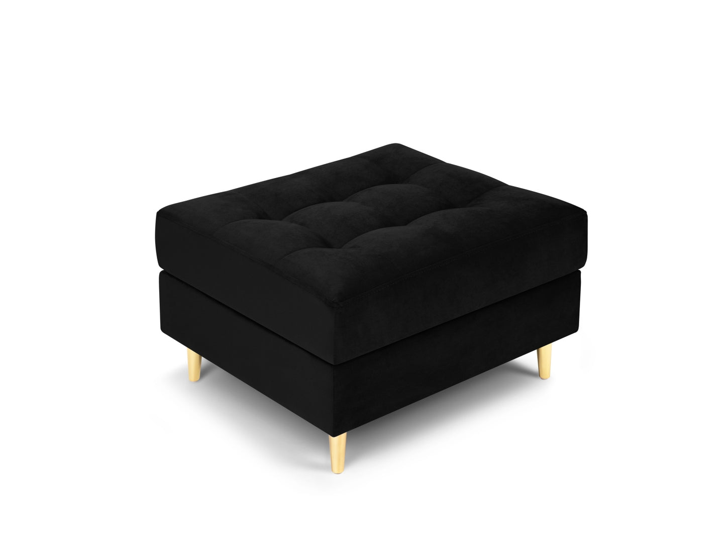 Aspen Pouf, 70x60 cm — Black / Gold Metal