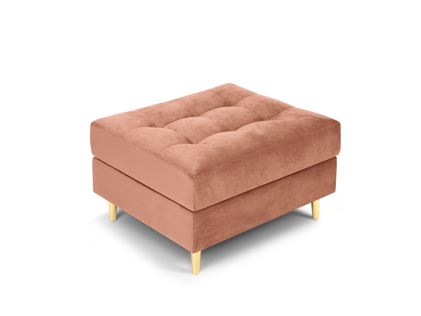 Aspen Pouf, 70x60 cm — Pink / Gold Metal