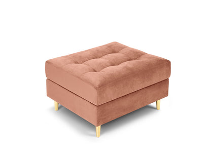 Aspen Pouf, 70x60 cm — Pink / Gold Metal