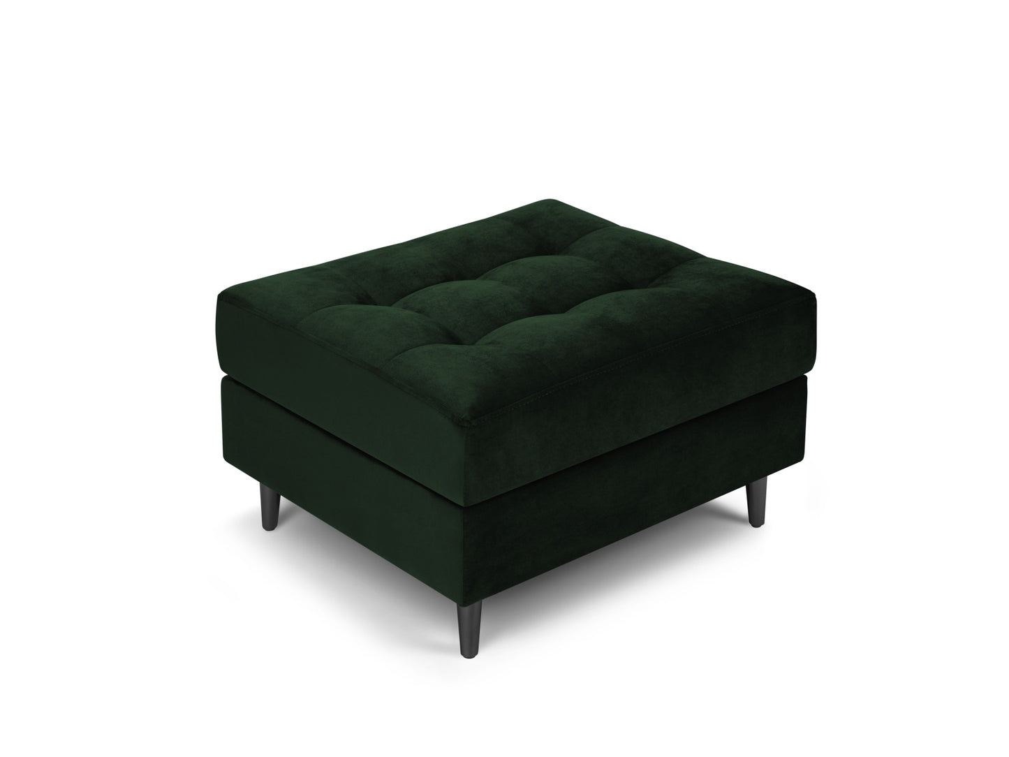 Aspen Pouf, 70x60 cm — Bottle Green / Black Chrome Metal