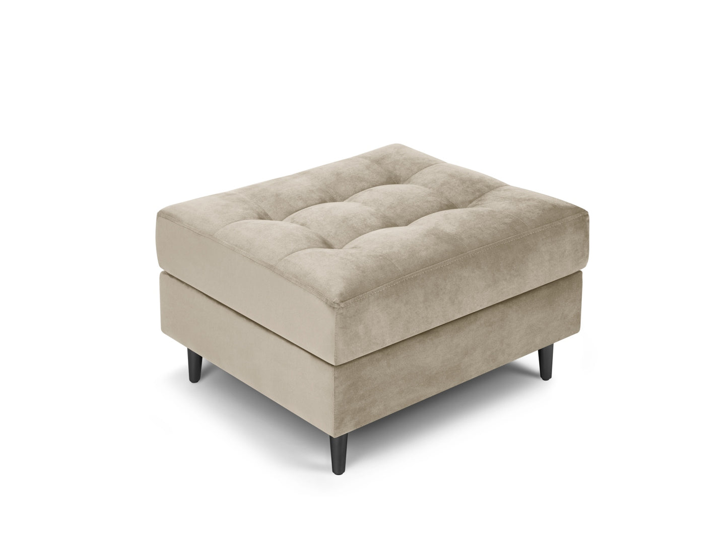 Aspen Pouf, 70x60 cm — Dark Beige / Black Chrome Metal