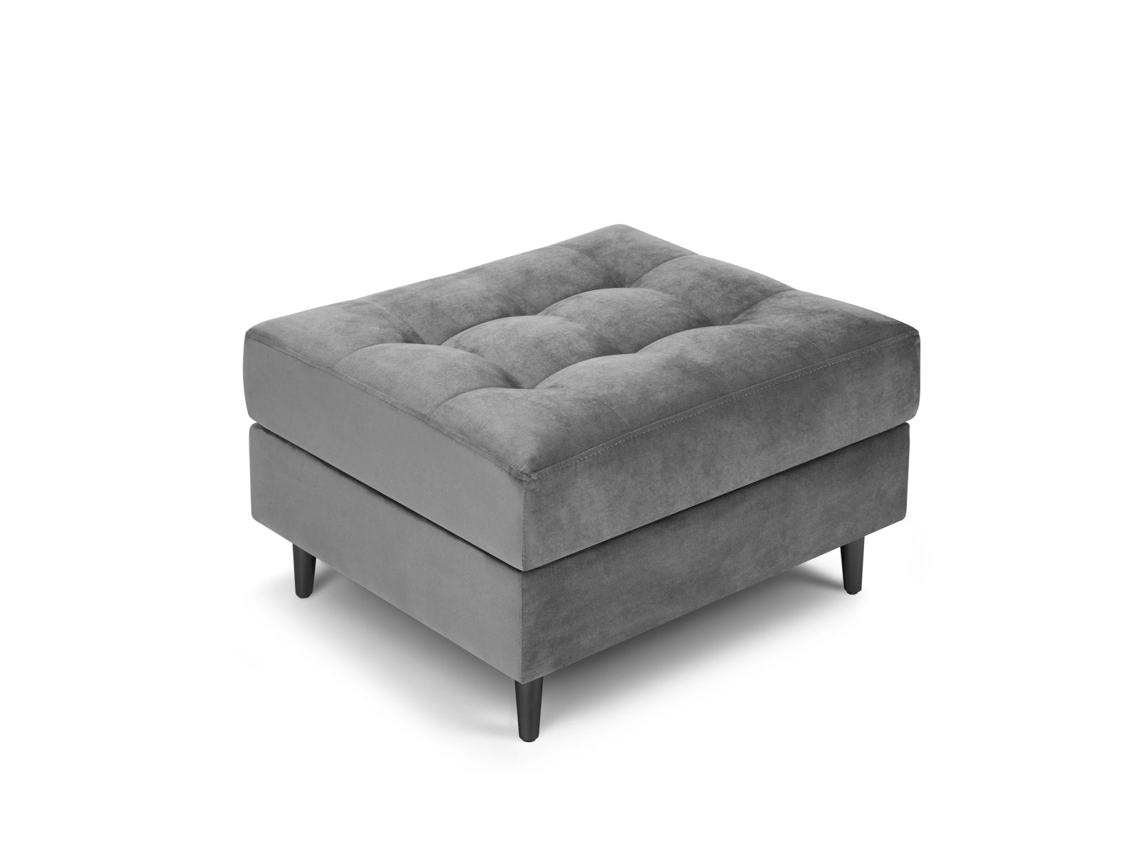 Aspen Pouf, 70x60 cm — Grey / Black Chrome Metal