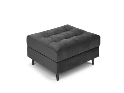 Aspen Pouf, 70x60 cm — Dark Grey / Black Chrome Metal