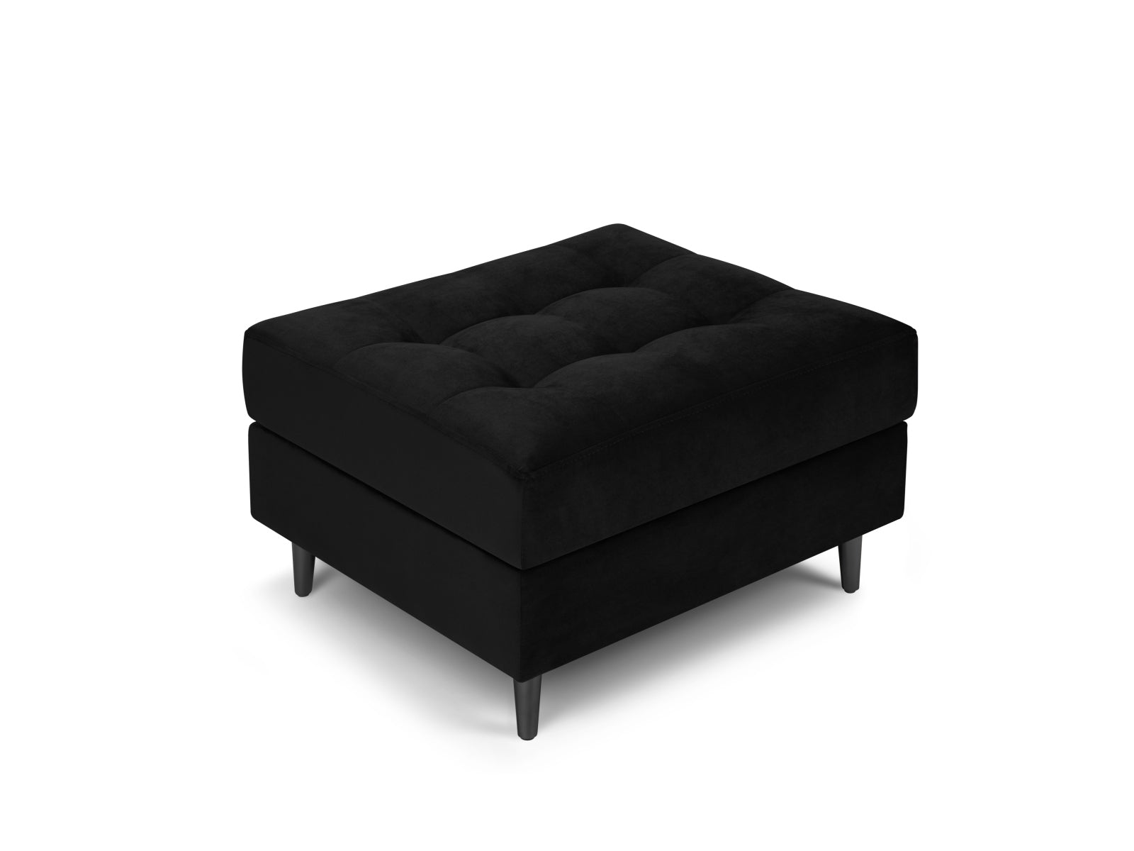 Aspen Pouf, 70x60 cm — Black / Black Chrome Metal