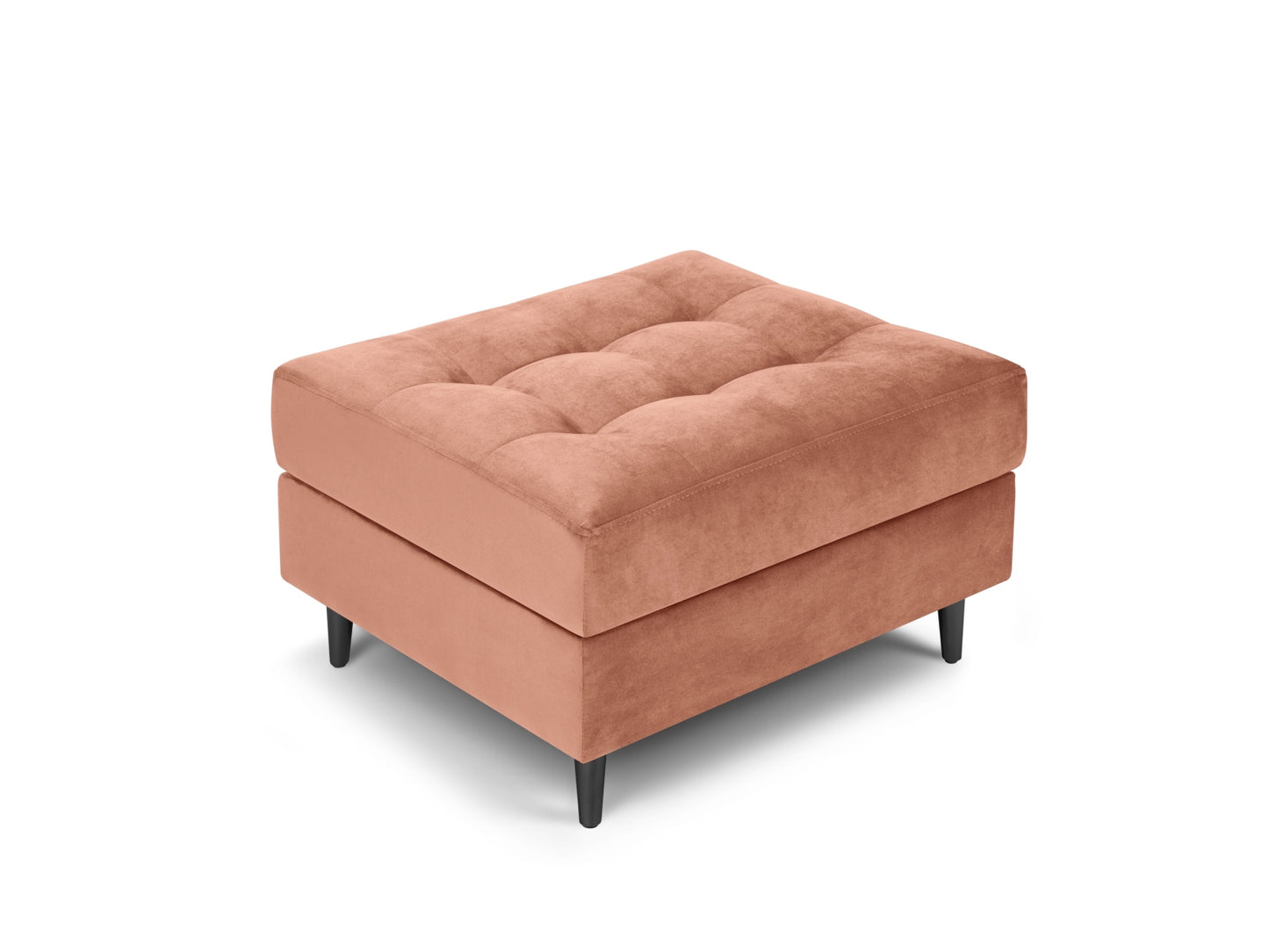 Aspen Pouf, 70x60 cm — Pink / Black Chrome Metal
