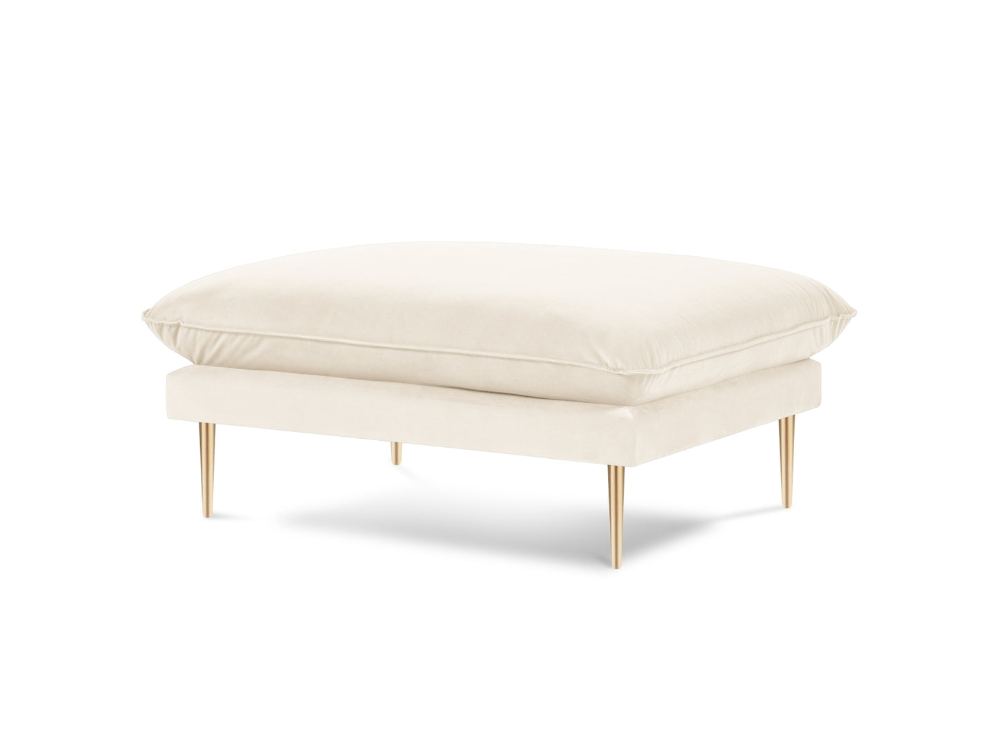 Vienna Pouf, 93x73 cm — Light Beige / Gold Metal