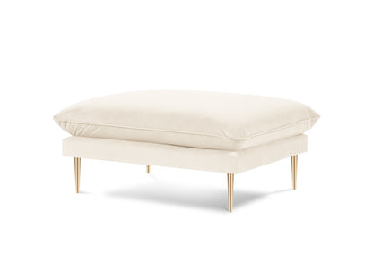 Vienna Pouf, 93x73 cm — Light Beige / Gold Metal