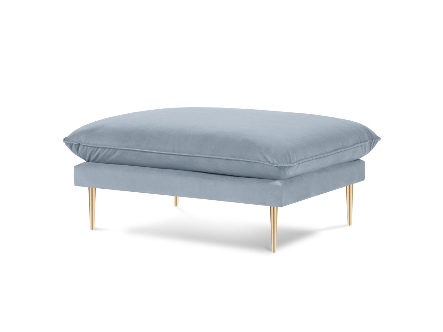 Vienna Pouf, 93x73 cm — Light Blue / Gold Metal