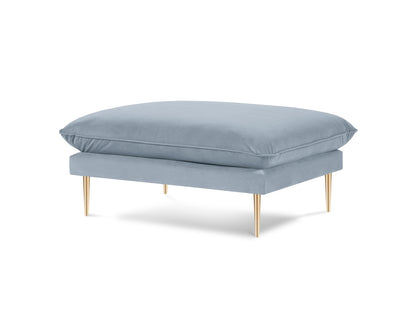 Vienna Pouf, 93x73 cm — Light Blue / Gold Metal