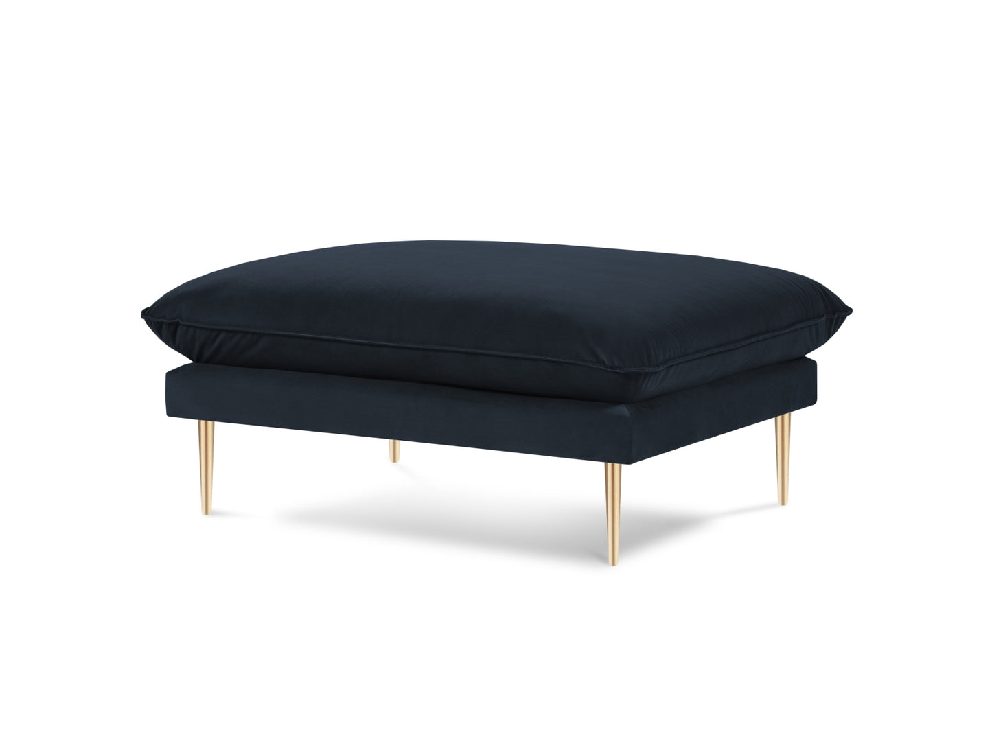 Vienna Pouf, 93x73 cm — Dark Blue / Gold Metal