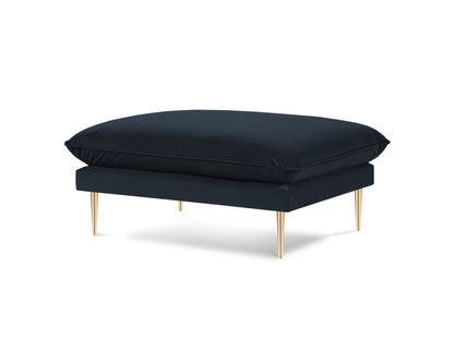 Vienna Pouf, 93x73 cm — Dark Blue / Gold Metal