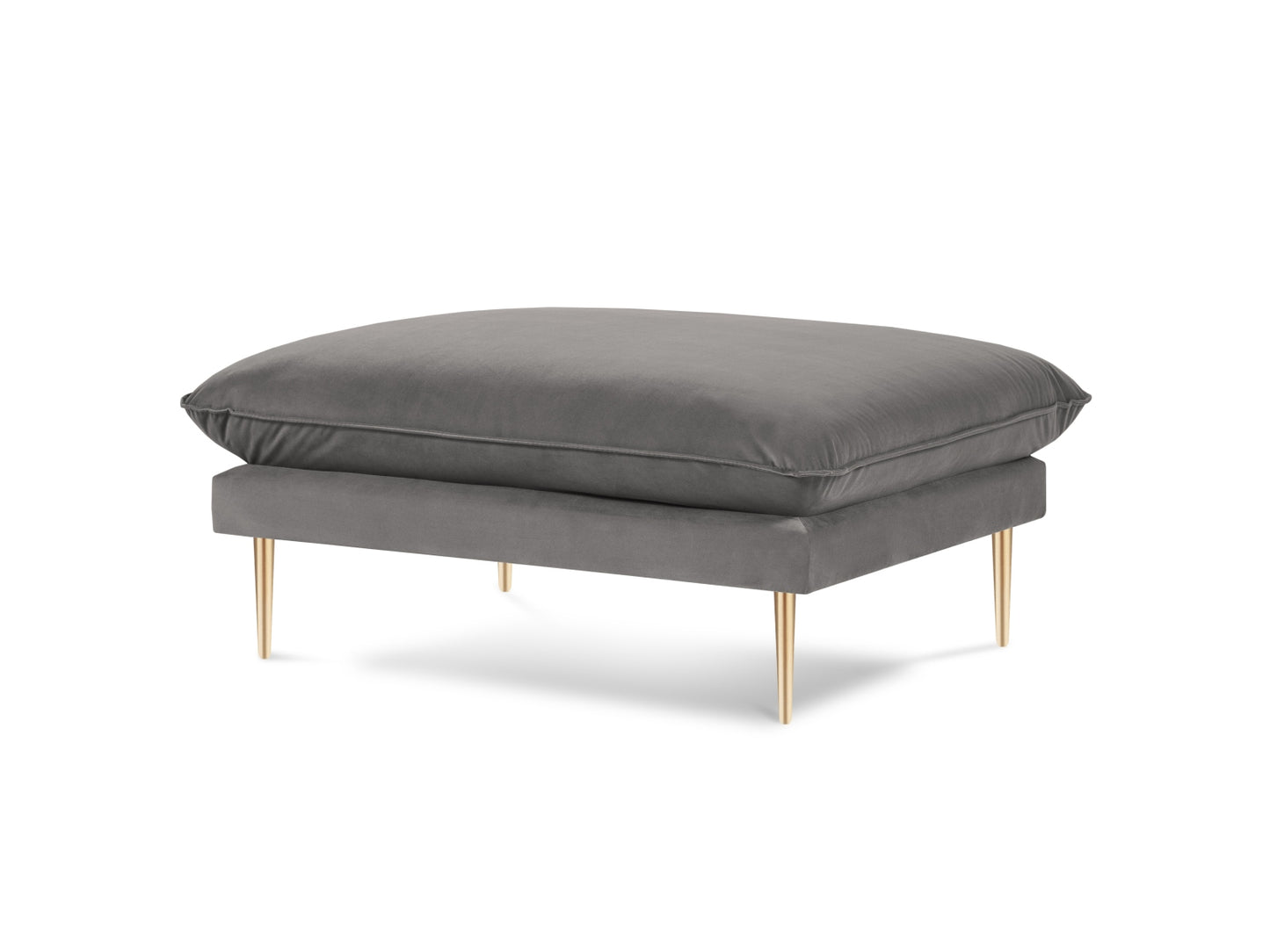 Vienna Pouf, 93x73 cm — Light Grey / Gold Metal