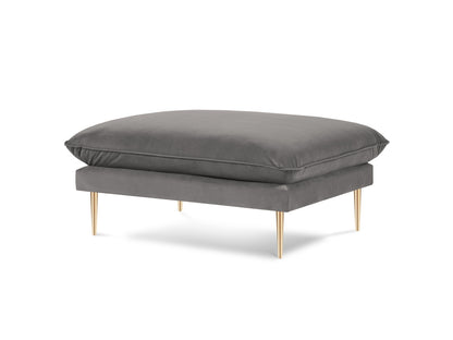 Vienna Pouf, 93x73 cm — Light Grey / Gold Metal