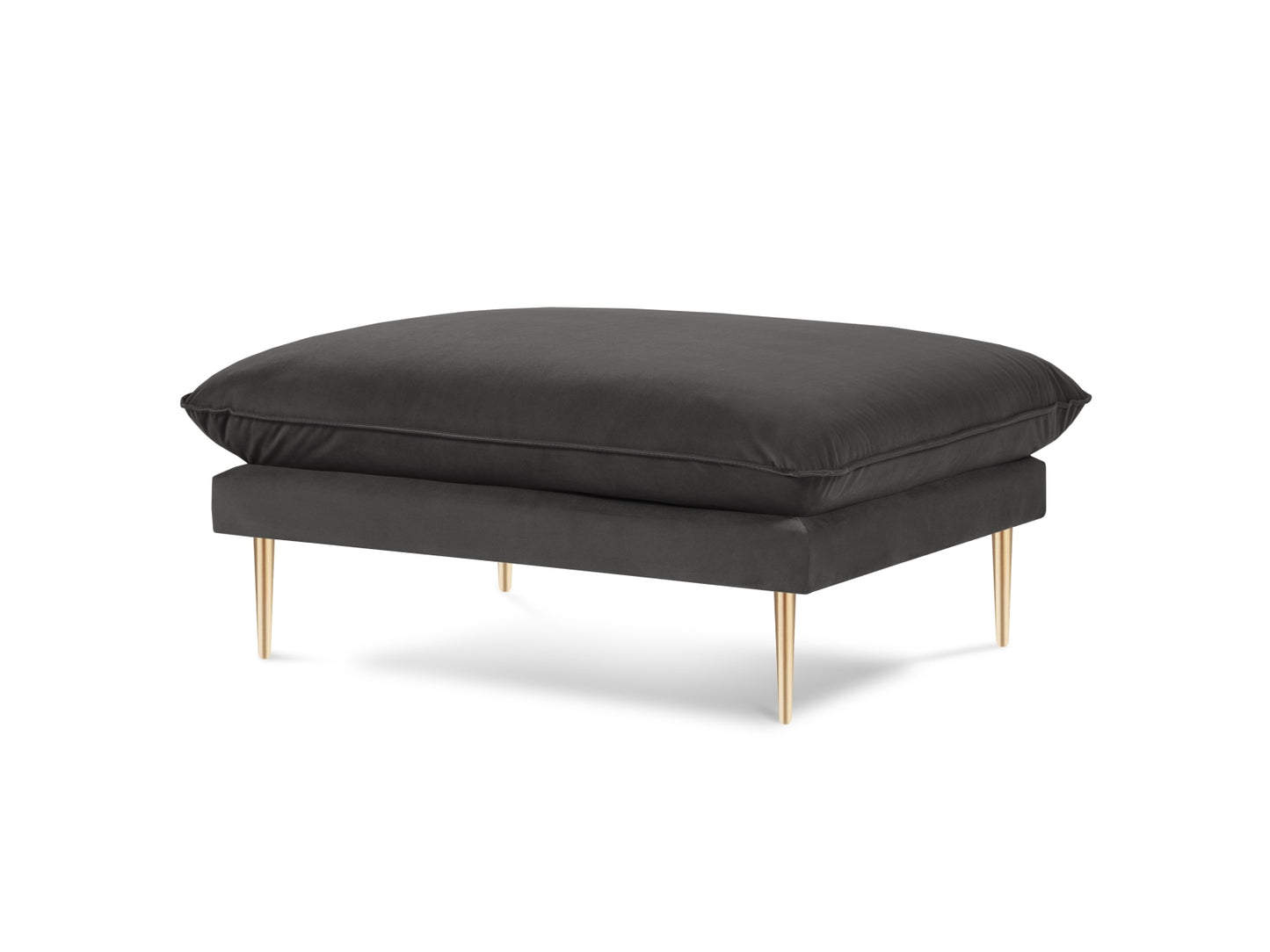 Vienna Pouf, 93x73 cm — Dark Grey / Gold Metal