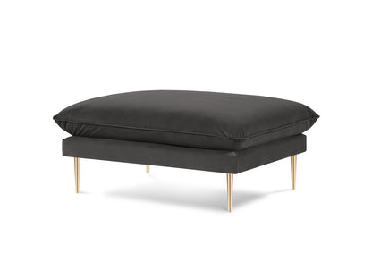 Vienna Pouf, 93x73 cm — Dark Grey / Gold Metal