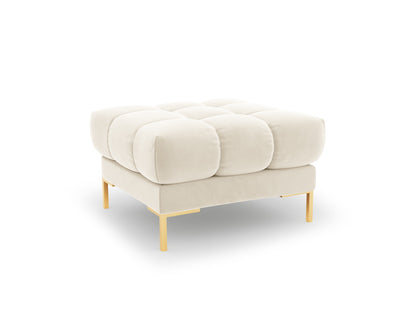 Bali Pouf, 60x60 cm — Light Beige / Gold Metal