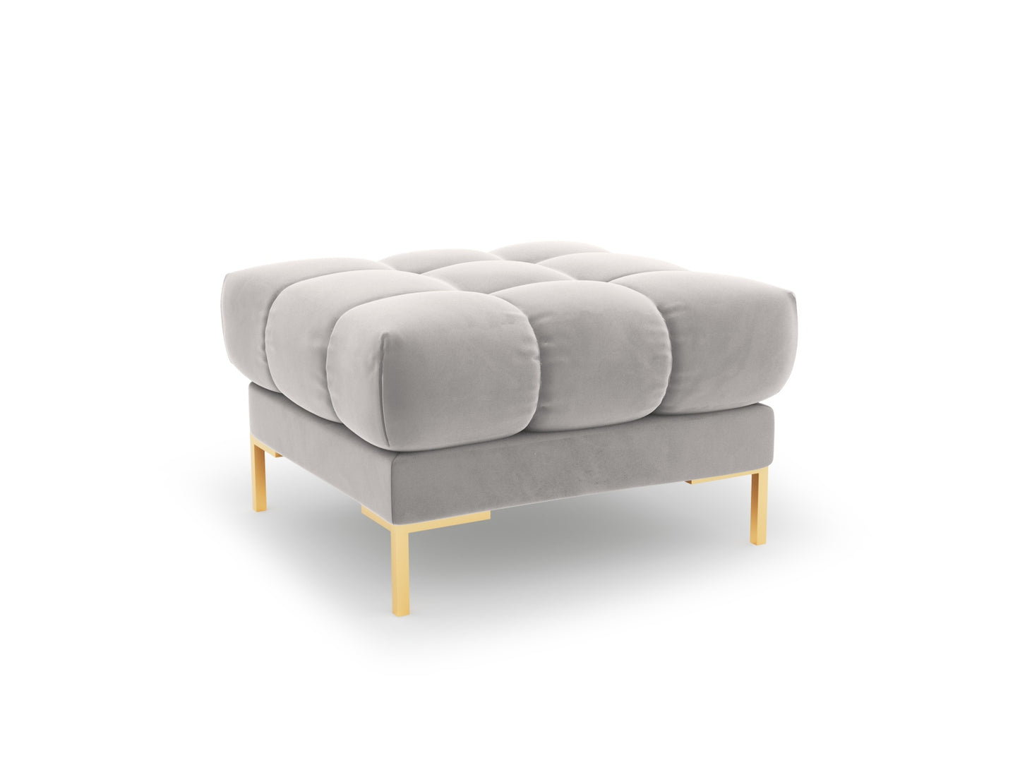 Bali Pouf, 60x60 cm — Silver / Gold Metal
