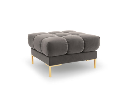 Bali Pouf, 60x60 cm — Light Grey / Gold Metal