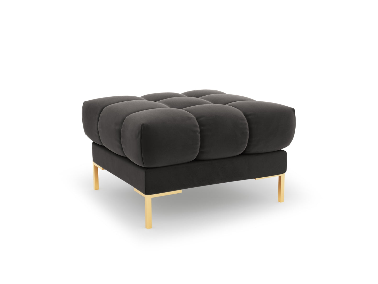 Bali Pouf, 60x60 cm — Dark Grey / Gold Metal