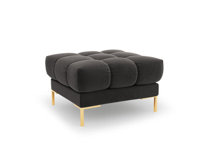 Bali Pouf, 60x60 cm — Dark Grey / Gold Metal