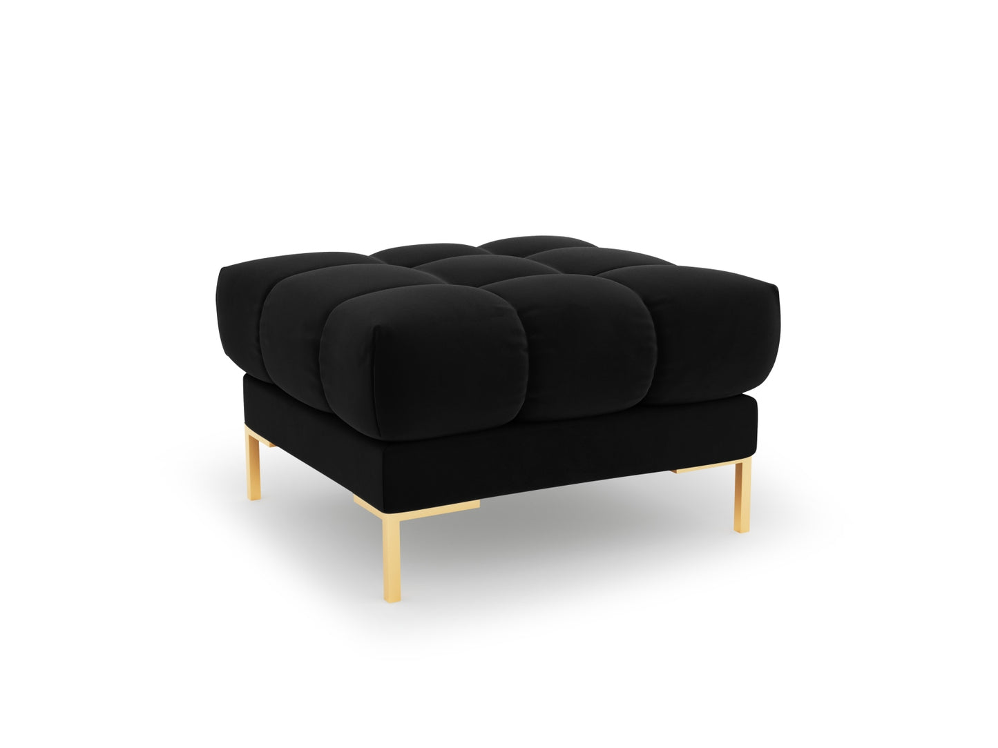 Bali Pouf, 60x60 cm — Black / Gold Metal