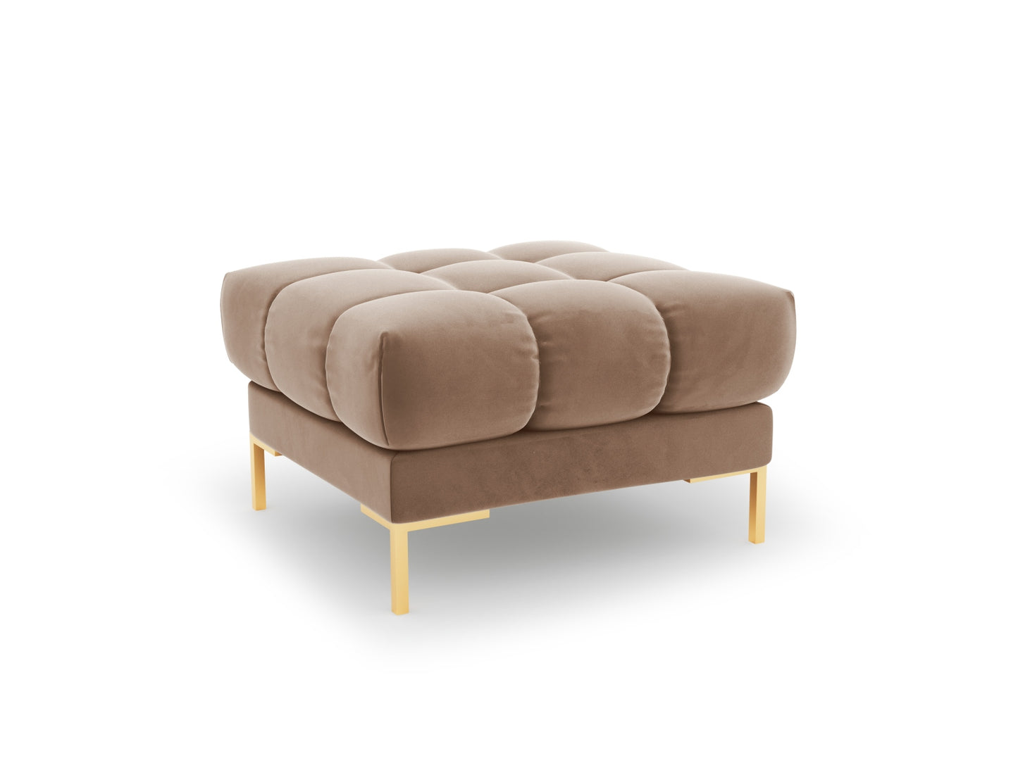Bali Pouf, 60x60 cm — Beige / Gold Metal