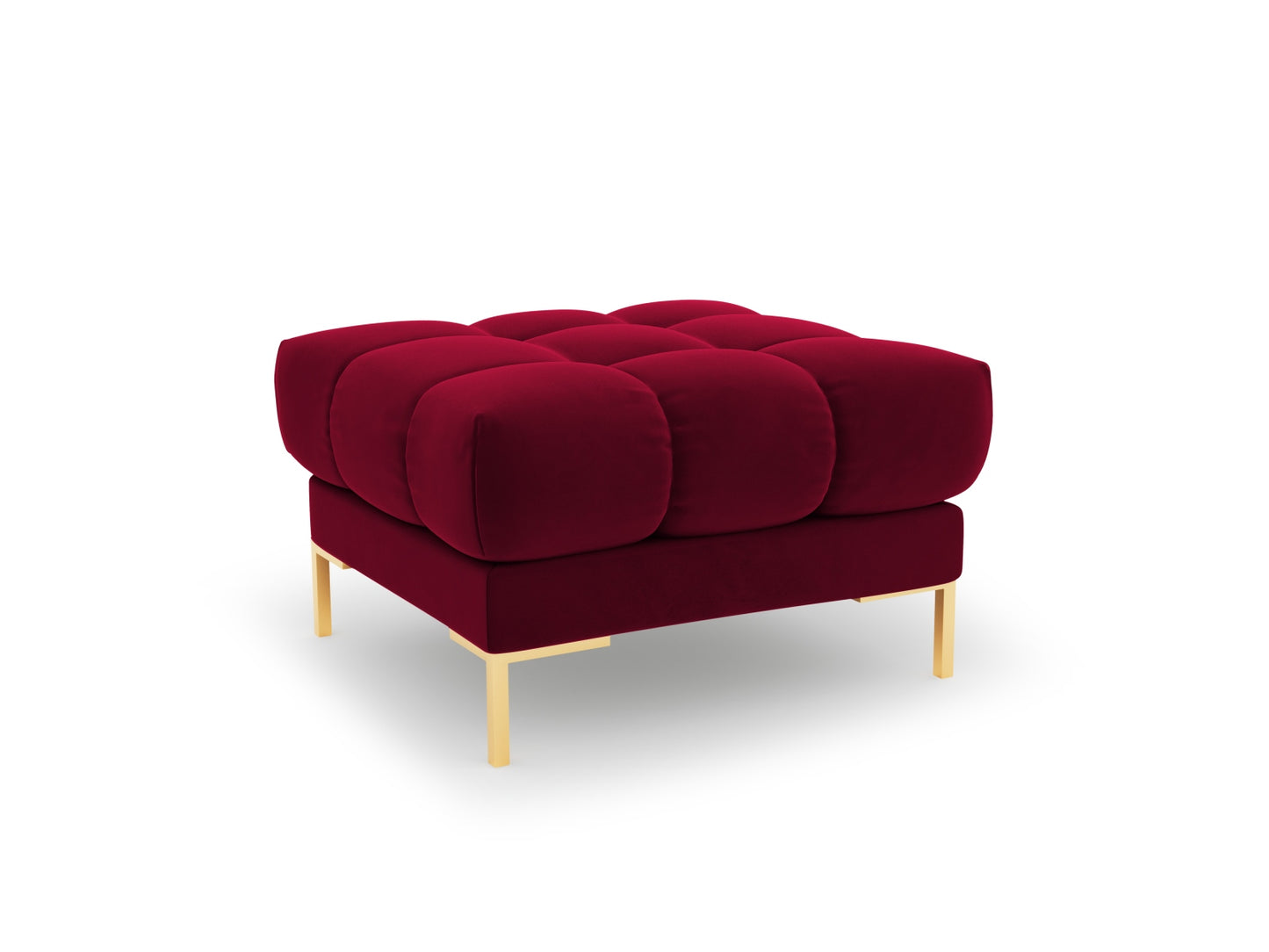 Bali Pouf, 60x60 cm — Red / Gold Metal