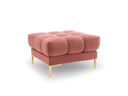 Bali Pouf, 60x60 cm — Pink / Gold Metal