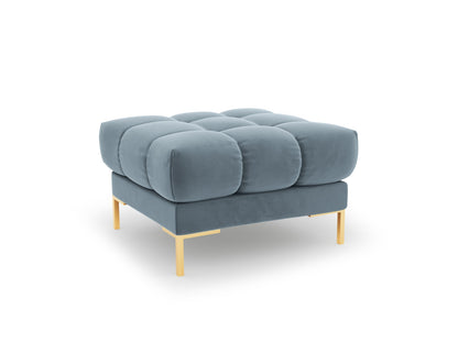 Bali Pouf, 60x60 cm — Light Blue / Gold Metal