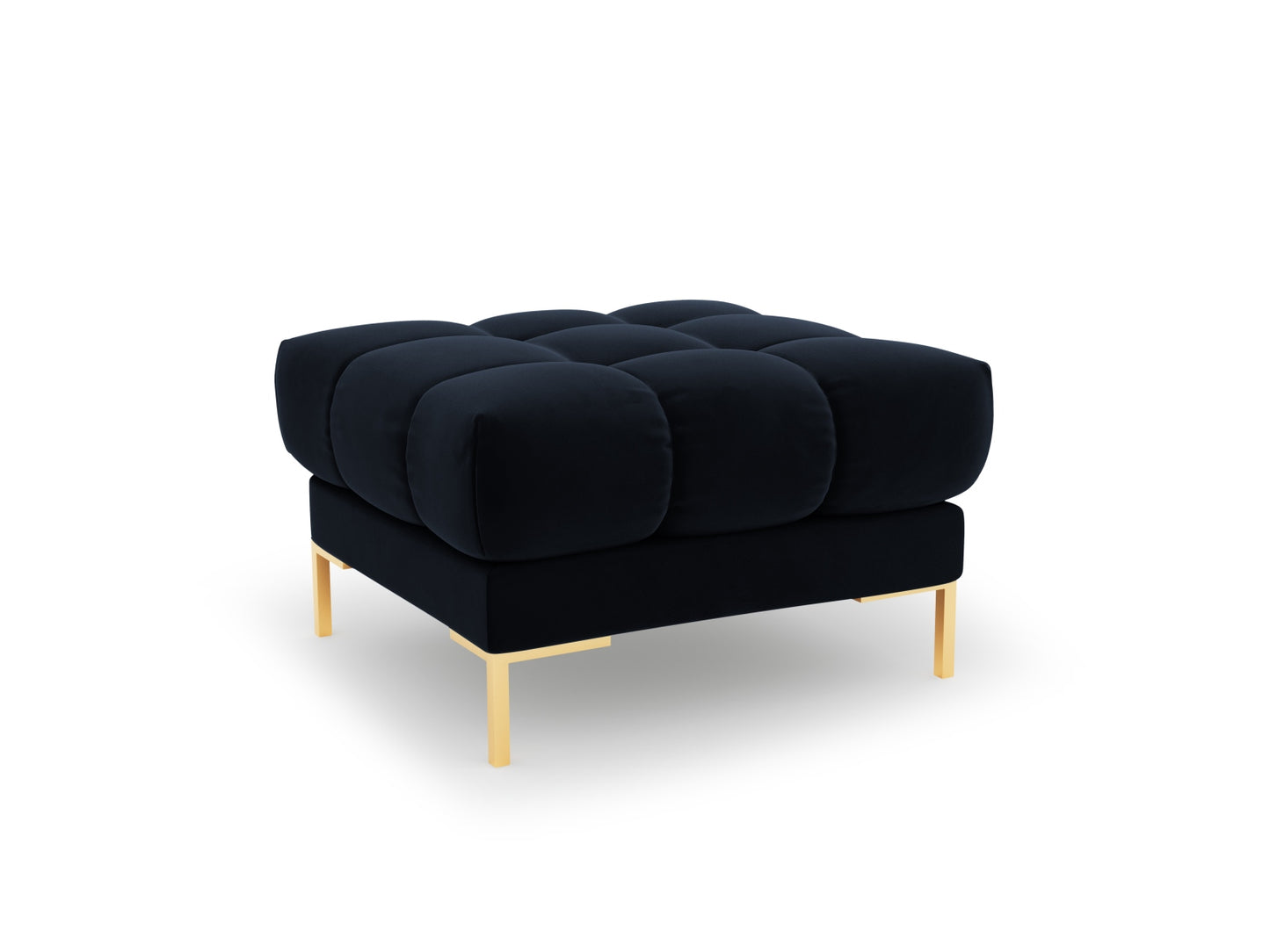 Bali Pouf, 60x60 cm — Dark Blue / Gold Metal
