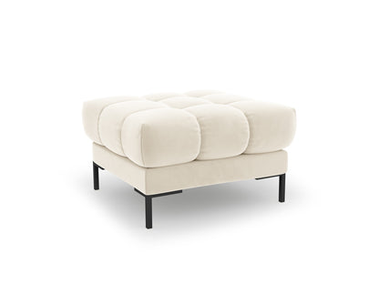 Bali Pouf, 60x60 cm — Light Beige / Black Metal
