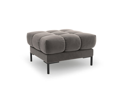 Bali Pouf, 60x60 cm — Light Grey / Black Metal